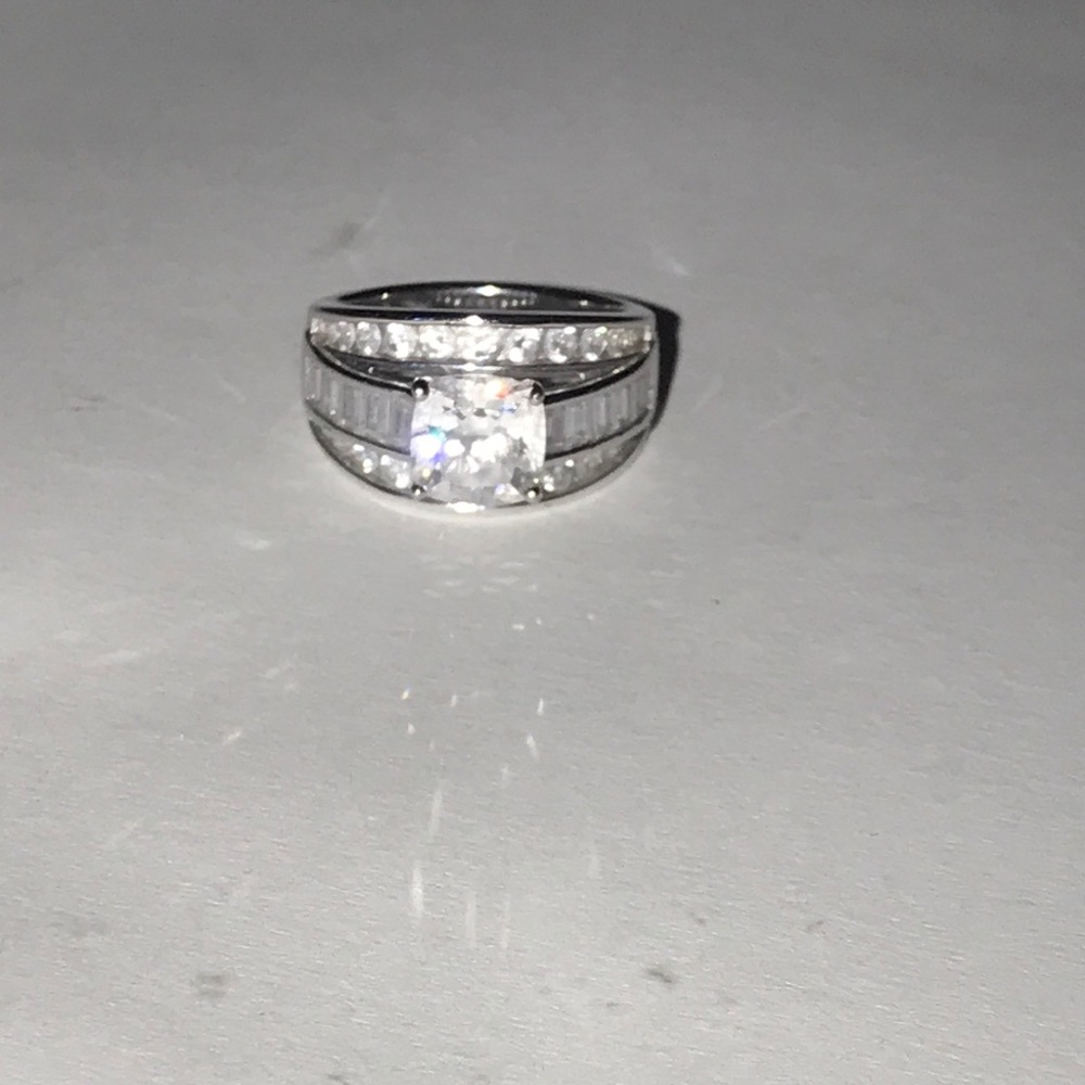 Sterling silver and diamonique ring